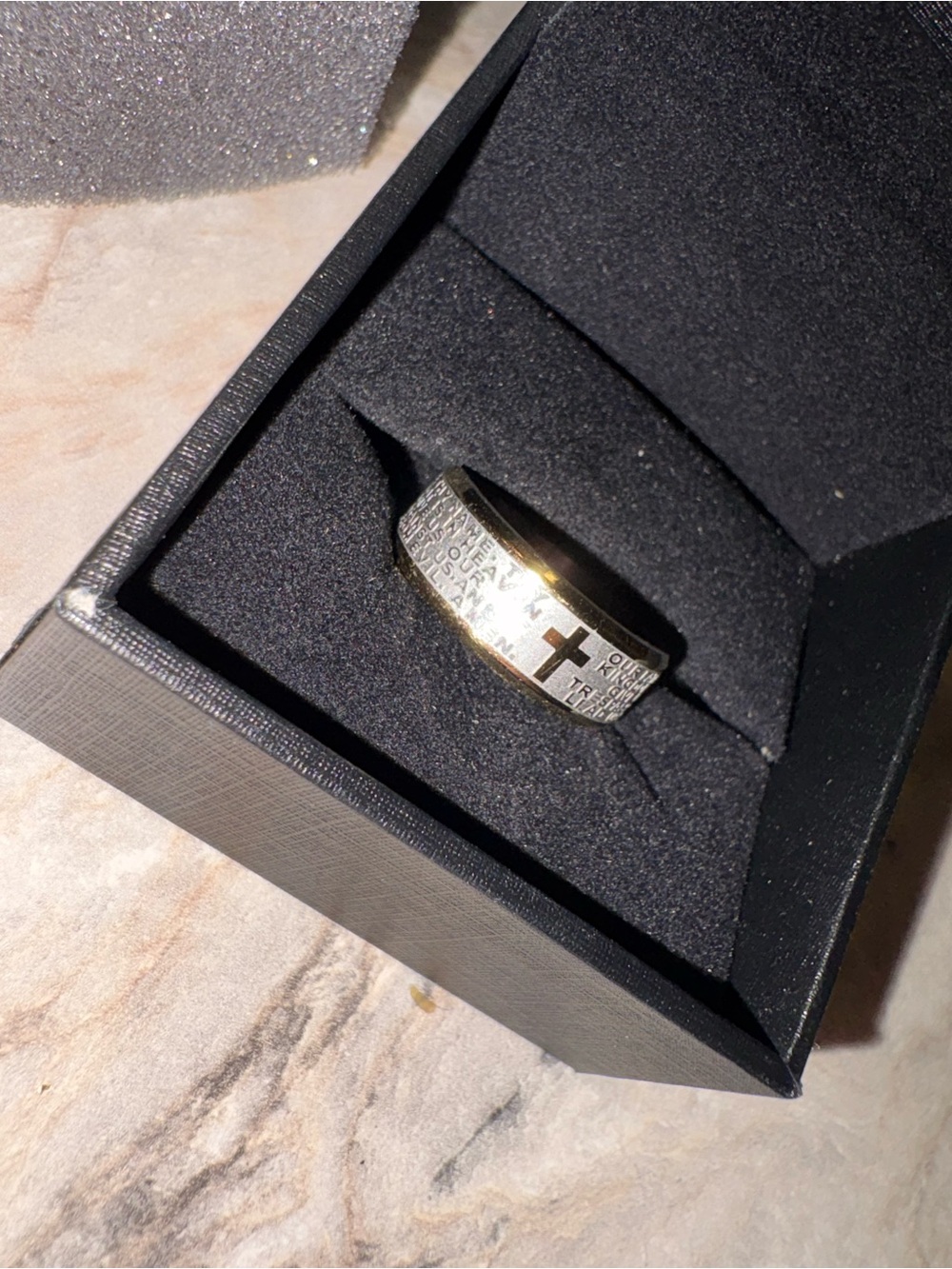 Two-Tone Men Scripture Ring - Picture 3 of 4